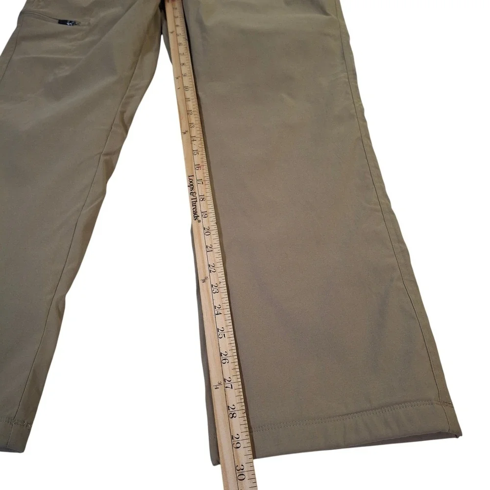 Eddie Bauer Rainier Fleece Lined Pants Mens 36x30 Tan Nylon Spandex Hiking NEW